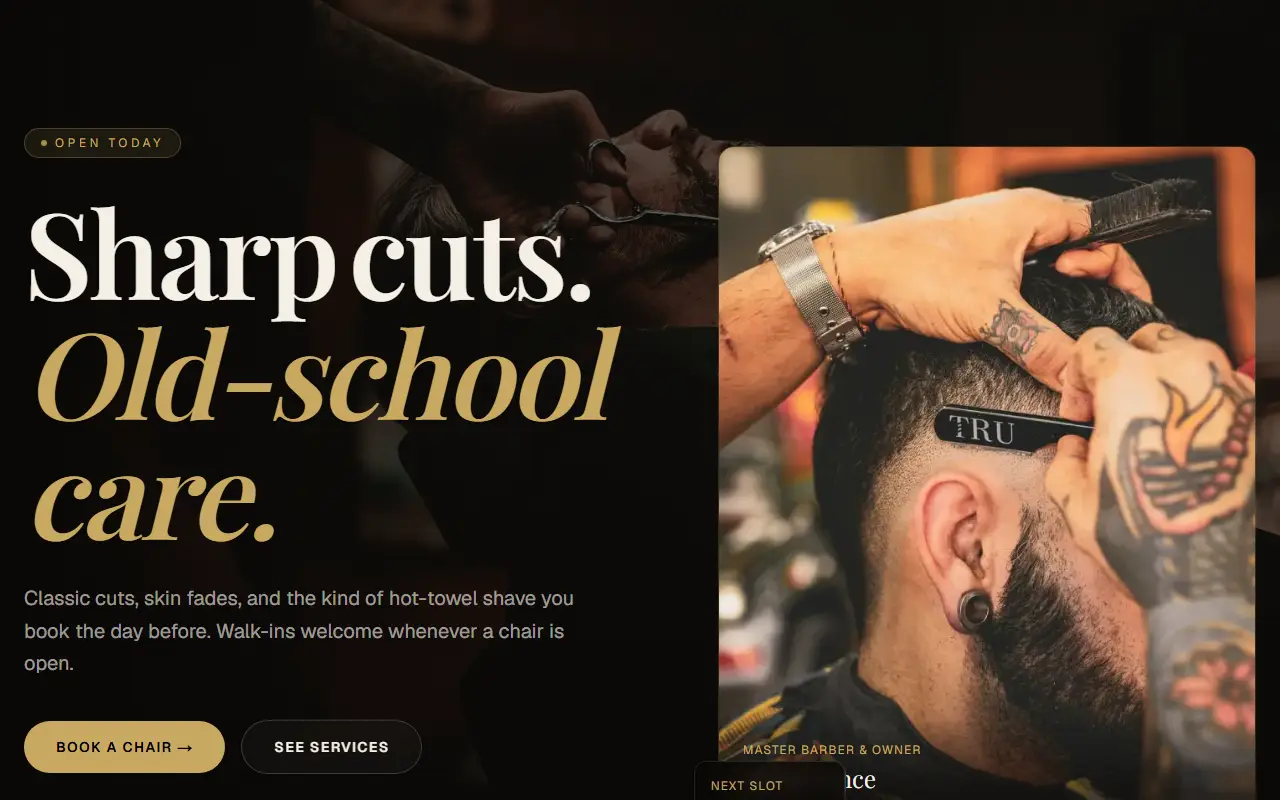 Barber & hair shop, template preview